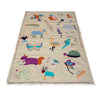 Embroidery Kilim Area Rug Handmade Beige Animal 4x6 ft