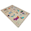 Embroidery Kilim Area Rug Handmade Beige Animal 4x6 ft