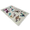 Embroidery Kilim Area Rug Handmade Beige Animal 3x5 ft