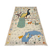 Embroidery Kilim Area Rug Handmade Beige Animal 4x6 ft