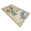 Embroidery Kilim Area Rug Handmade Beige Animal 4x6 ft