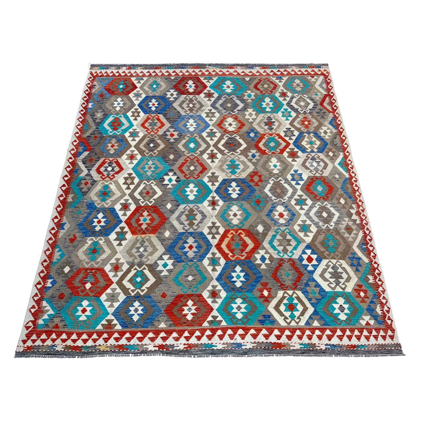 Handmade Multi Kilim Geometric 8x10 ft