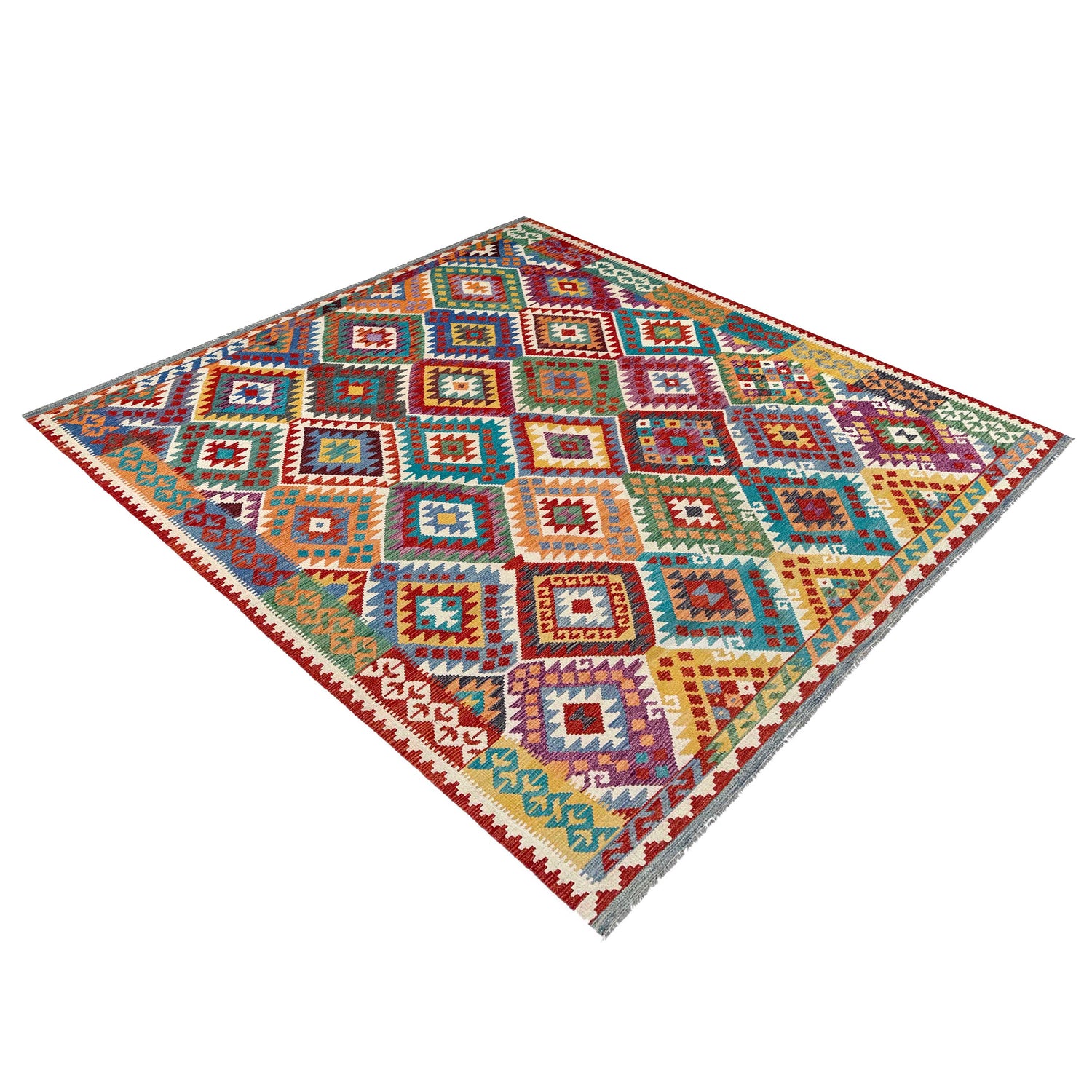 Handmade Multi Kilim Geometric 8x10 ft