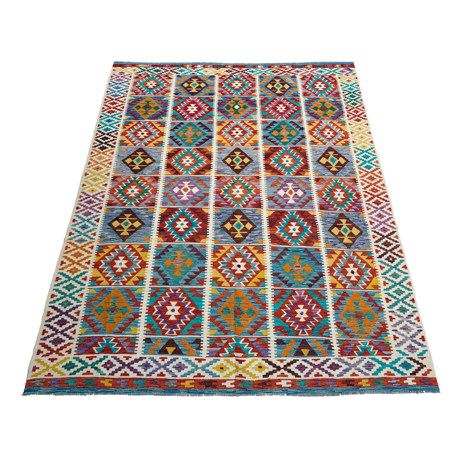 Handmade Multi Kilim Geometric 9x12 ft
