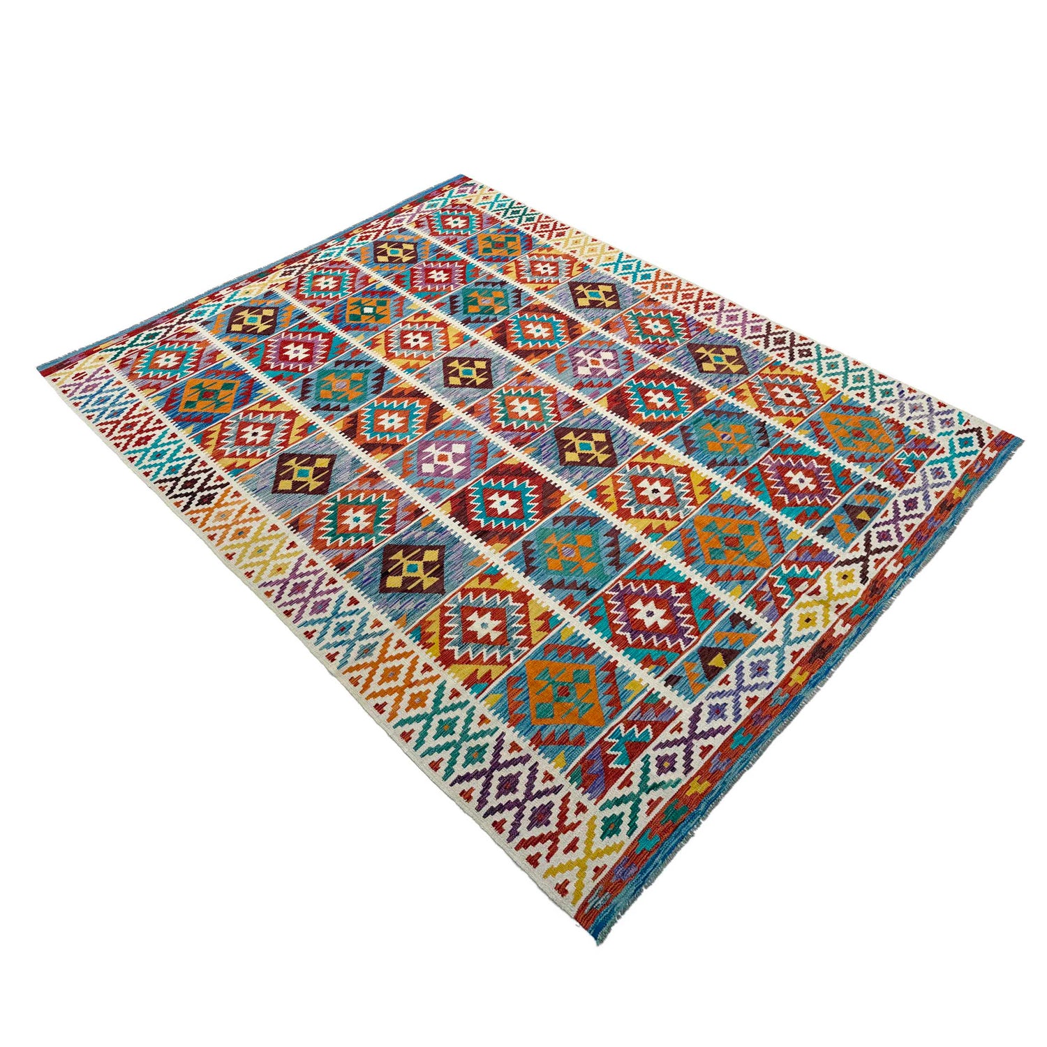Handmade Multi Kilim Geometric 9x12 ft