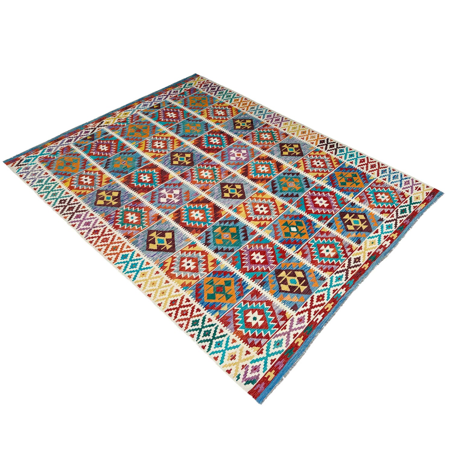 Handmade Multi Kilim Geometric 9x12 ft