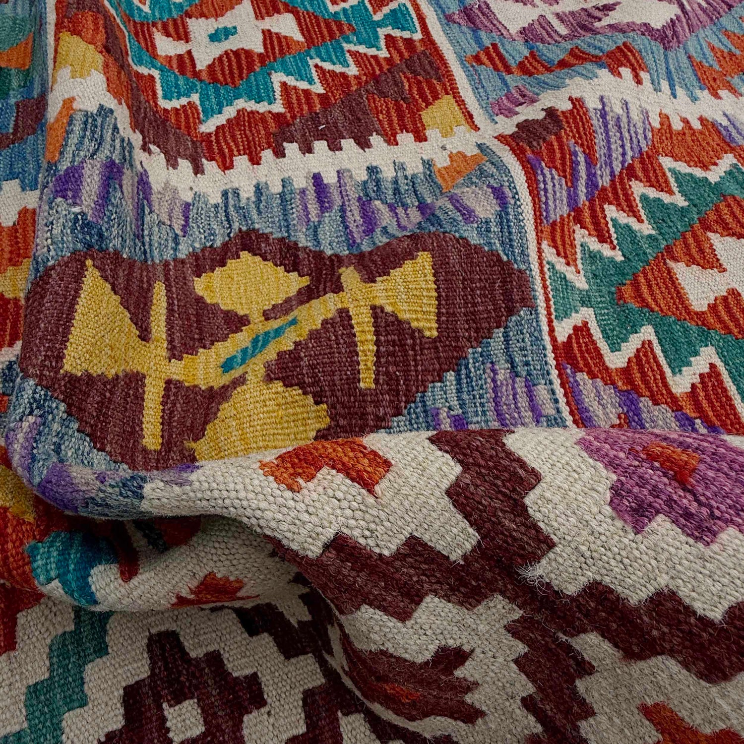 Handmade Multi Kilim Geometric 9x12 ft