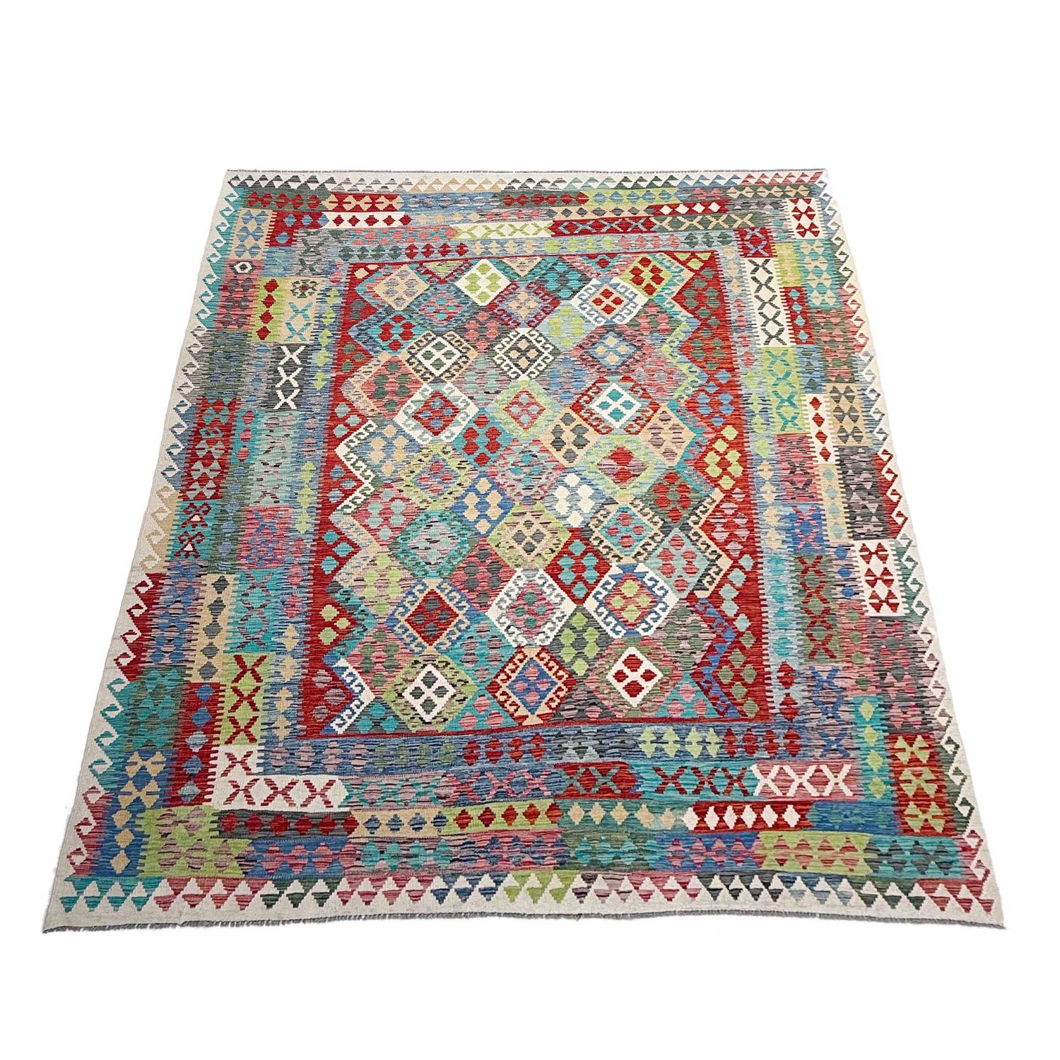 Handmade Multi Kilim Geometric 9x12 ft