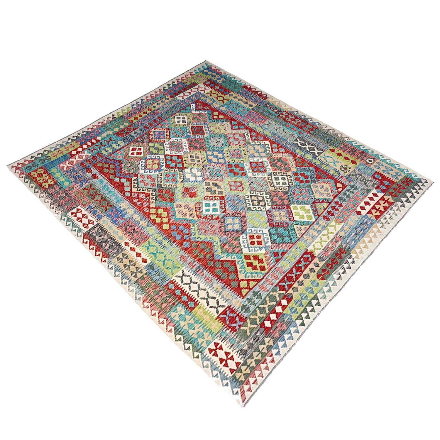 Handmade Multi Kilim Geometric 9x12 ft