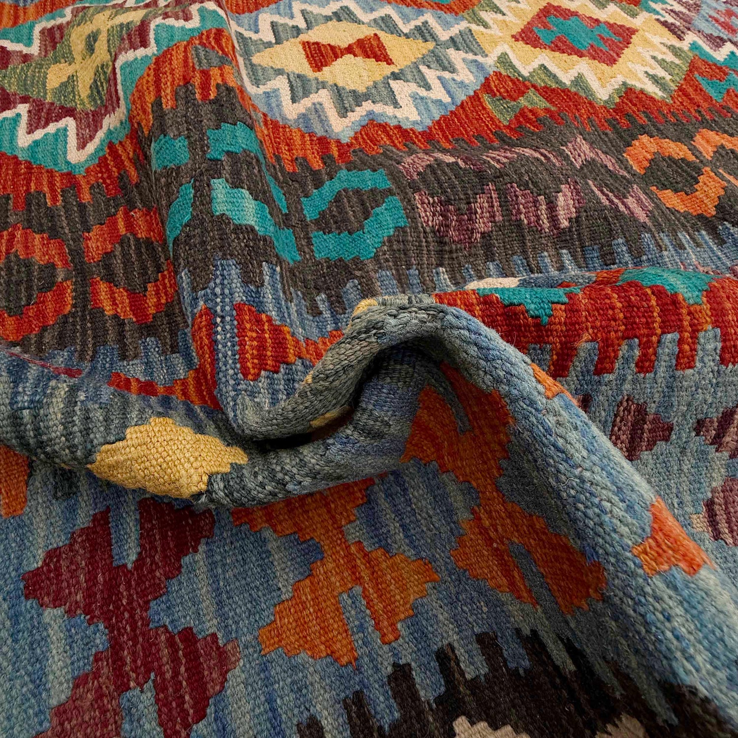 Handmade Multi Kilim Geometric 10x16 ft