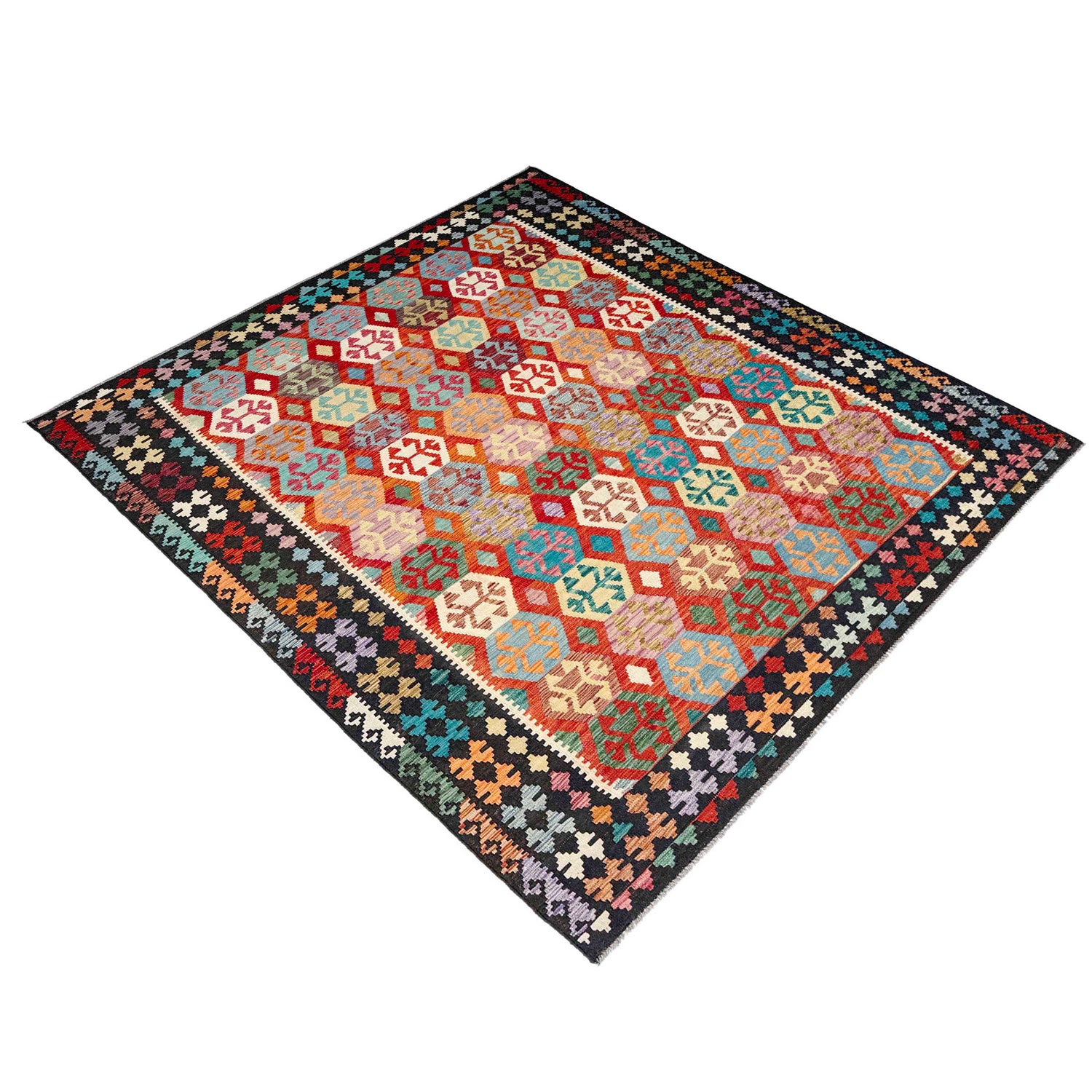 Handmade Multi Kilim Geometric 8x10 ft