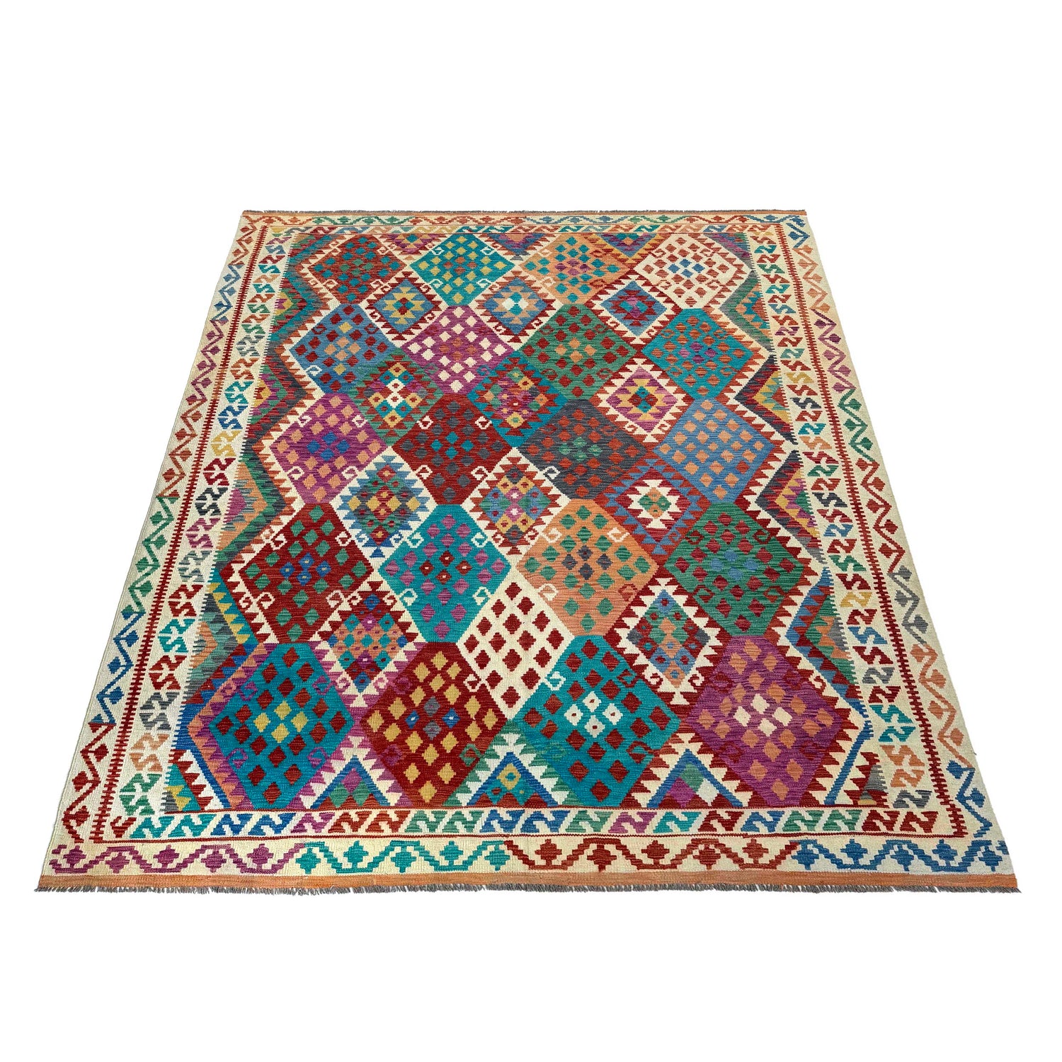 Handmade Multi Kilim Geometric 8x10 ft