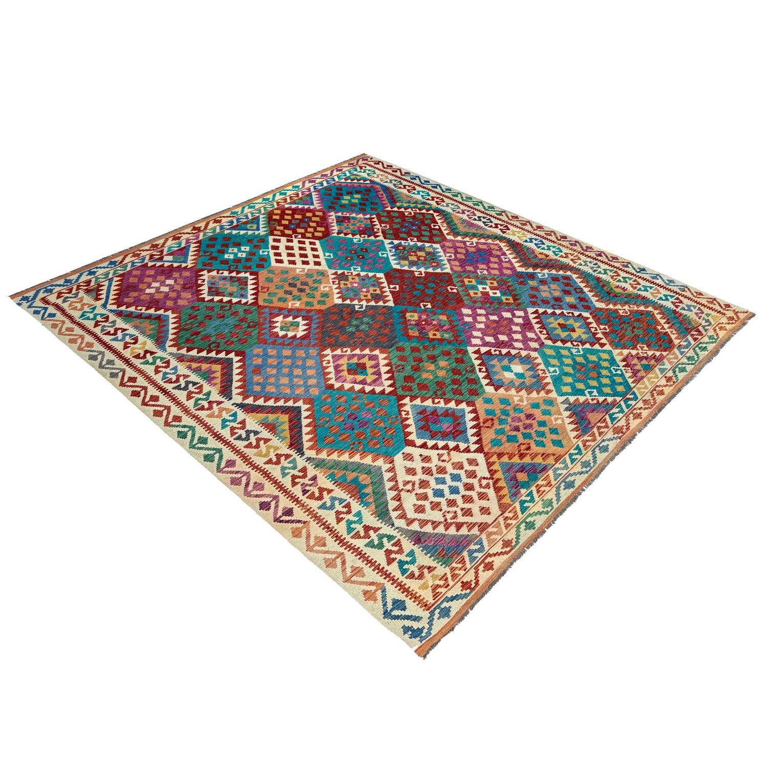 Handmade Multi Kilim Geometric 8x10 ft