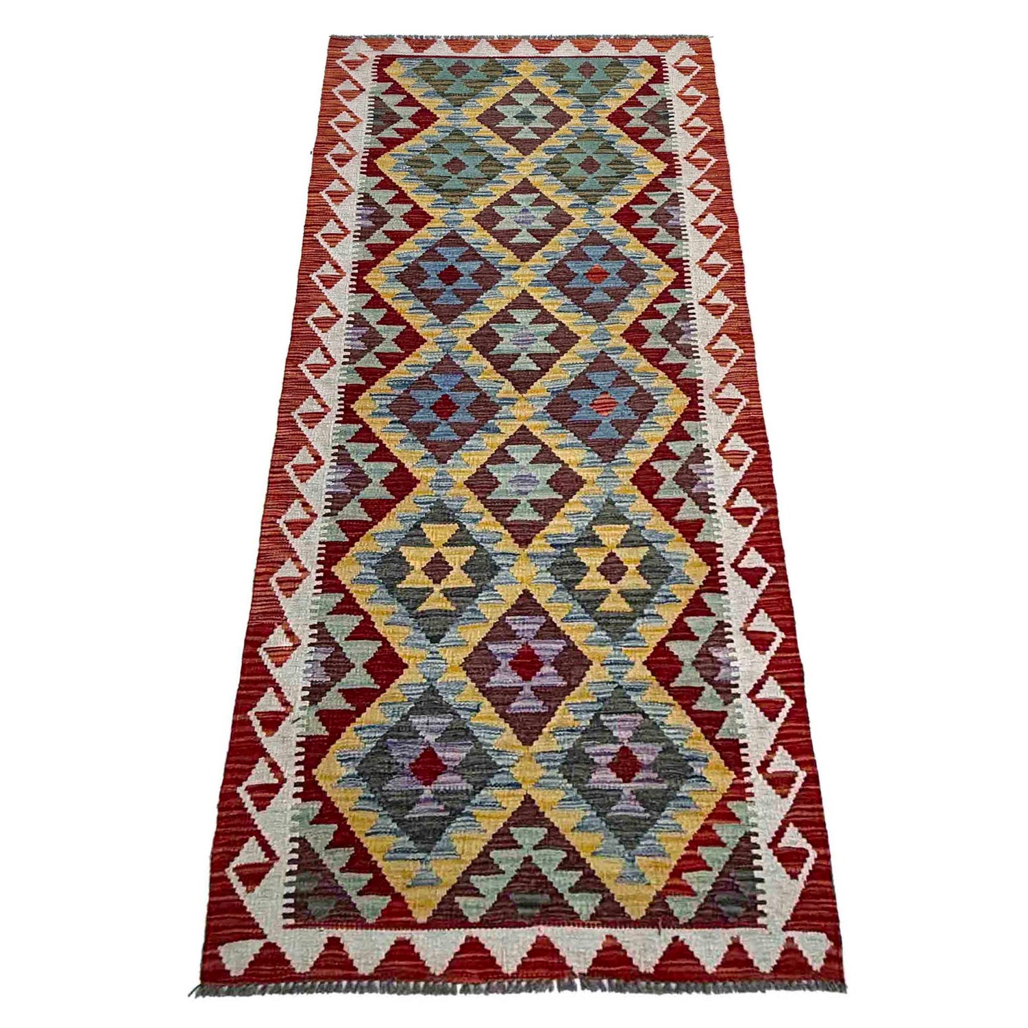 Handmade Multi Kilim Geometric 8' Runner