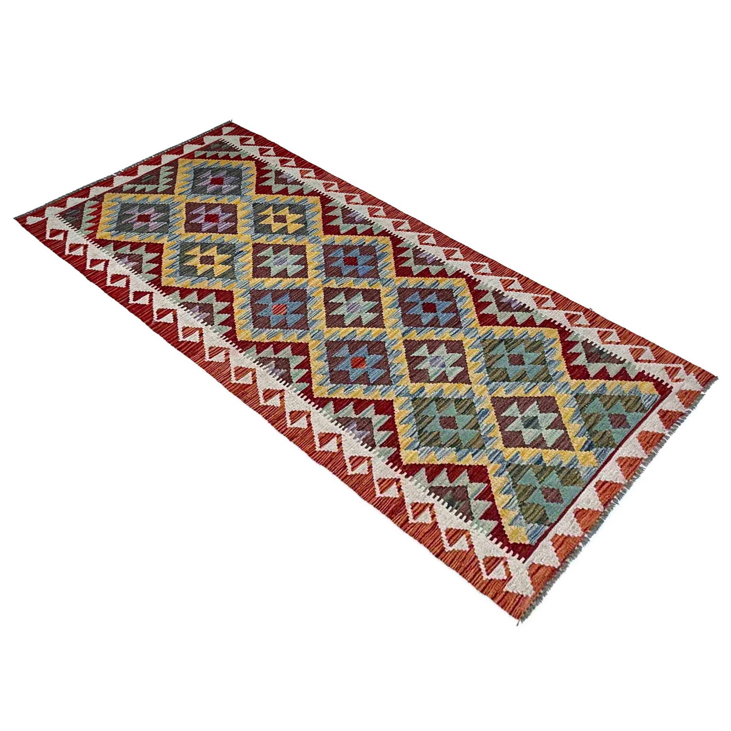 Handmade Multi Kilim Geometric 8' Runner