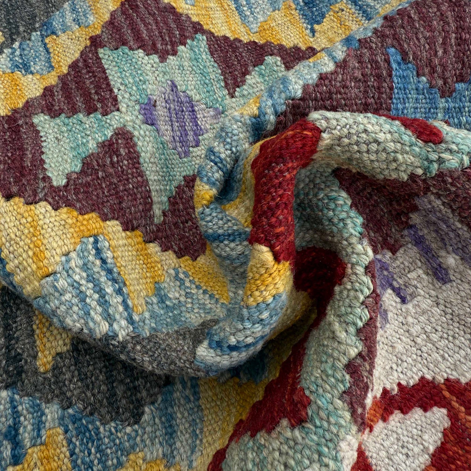 Handmade Multi Kilim Geometric 8' Runner