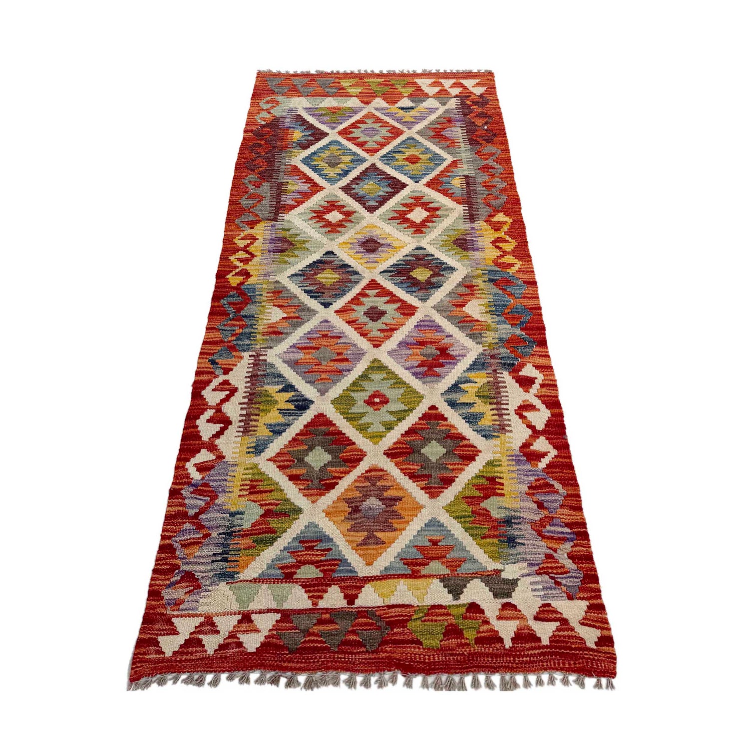Handmade Multi Kilim Geometric 6' Runner