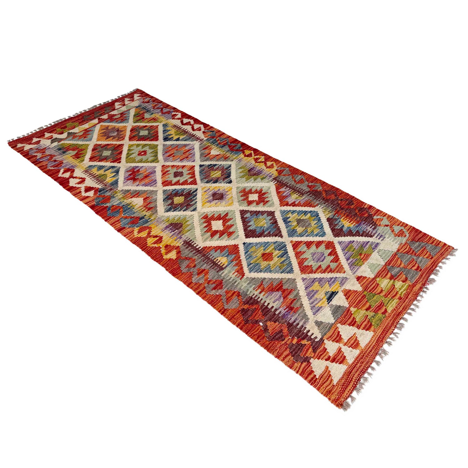 Handmade Multi Kilim Geometric 6' Runner