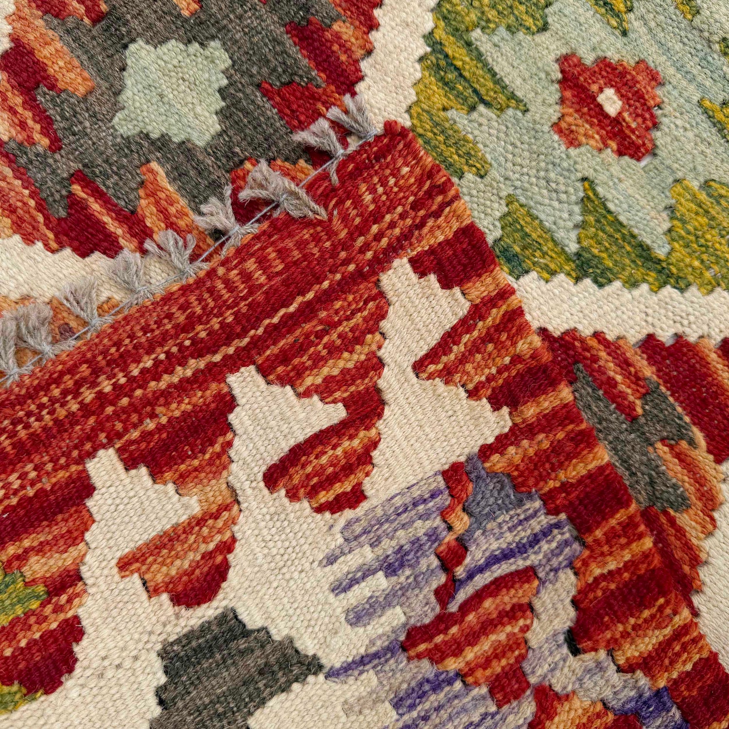 Handmade Multi Kilim Geometric 6' Runner