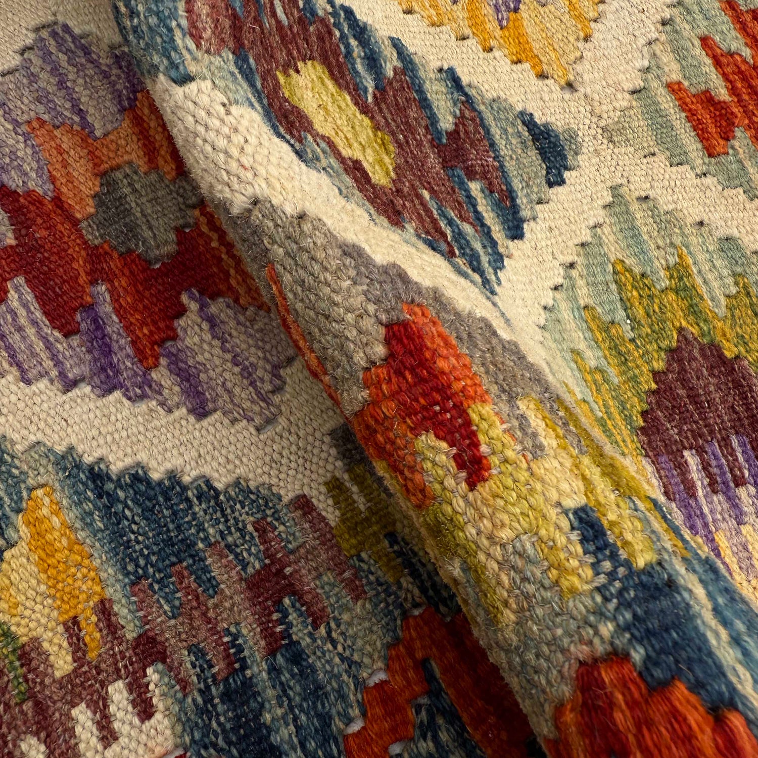 Handmade Multi Kilim Geometric 6' Runner