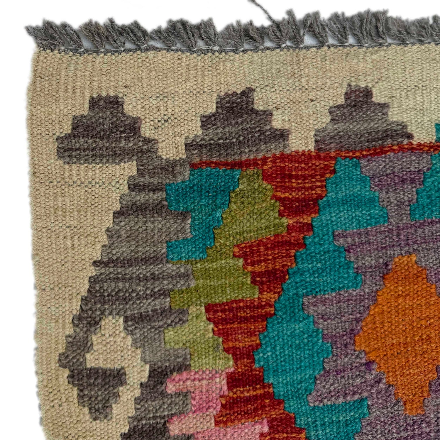 Handmade Multi Kilim Geometric 10' Runner