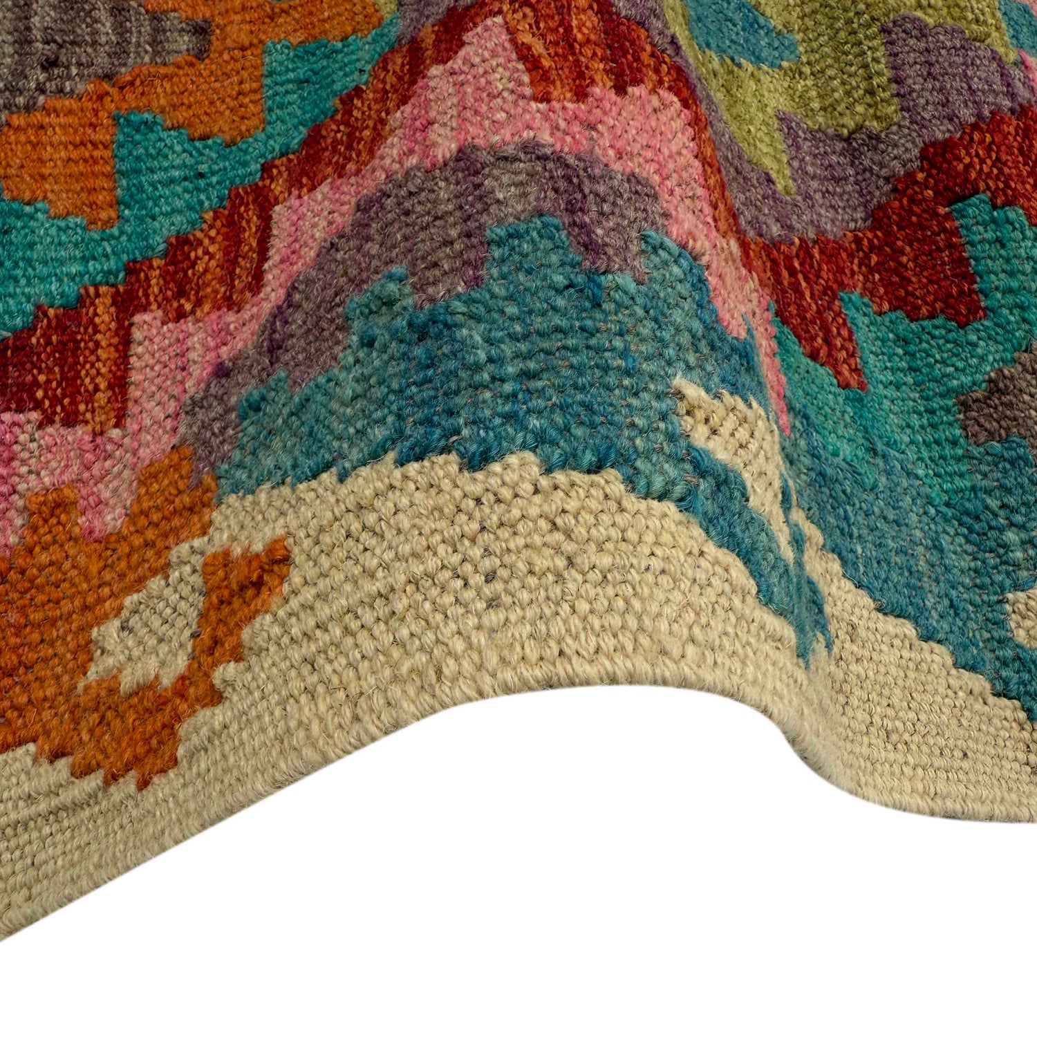 Handmade Multi Kilim Geometric 10' Runner