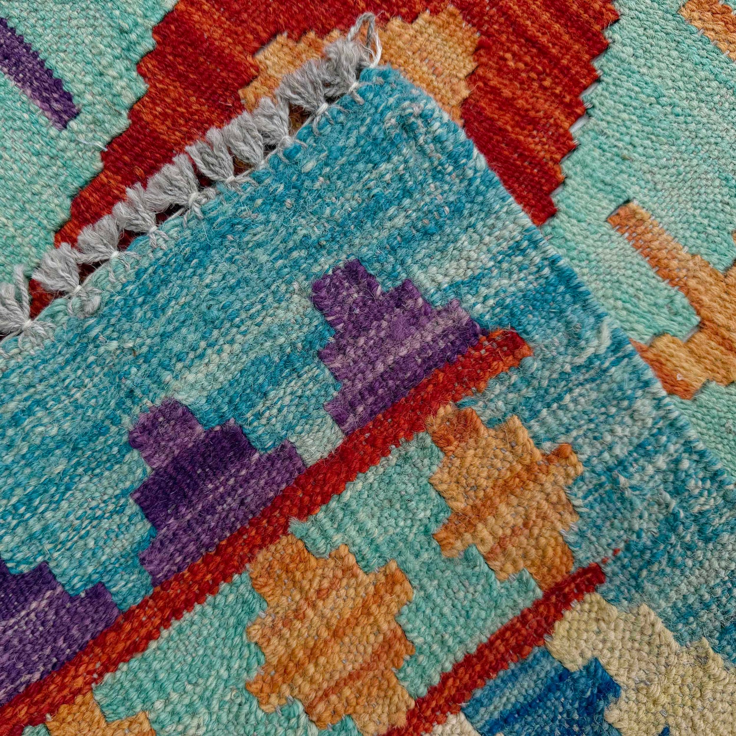 Handmade Multi Kilim Geometric 10' Runner