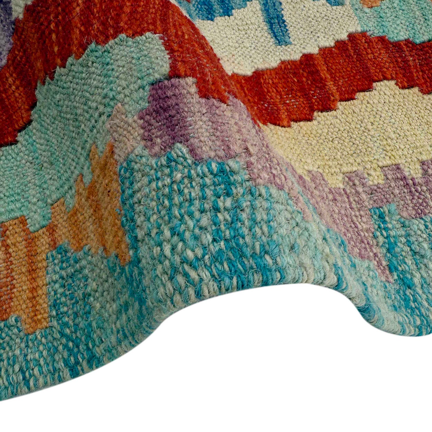 Handmade Multi Kilim Geometric 10' Runner