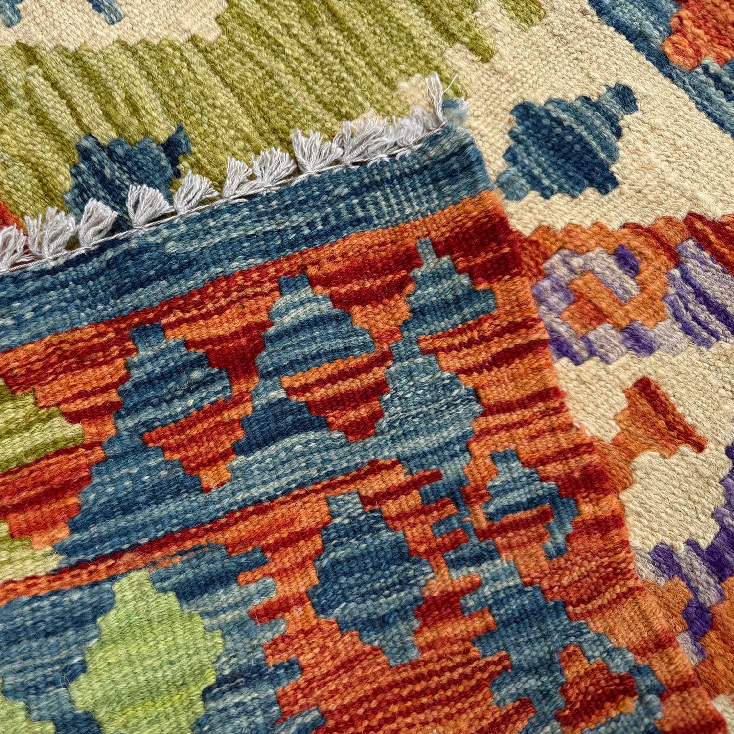 Handmade Multi Kilim Geometric 10' Runner