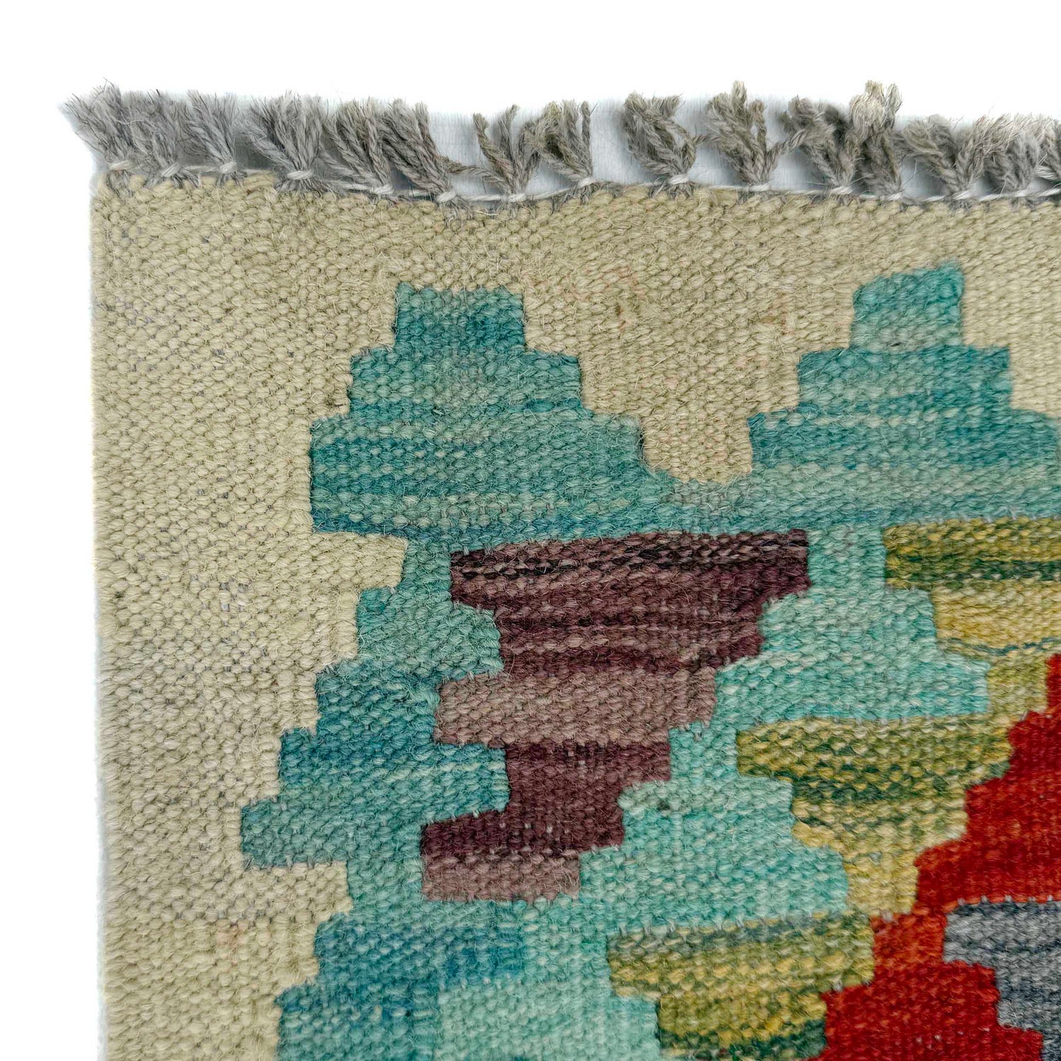 Handmade Multi Kilim Geometric 10' Runner