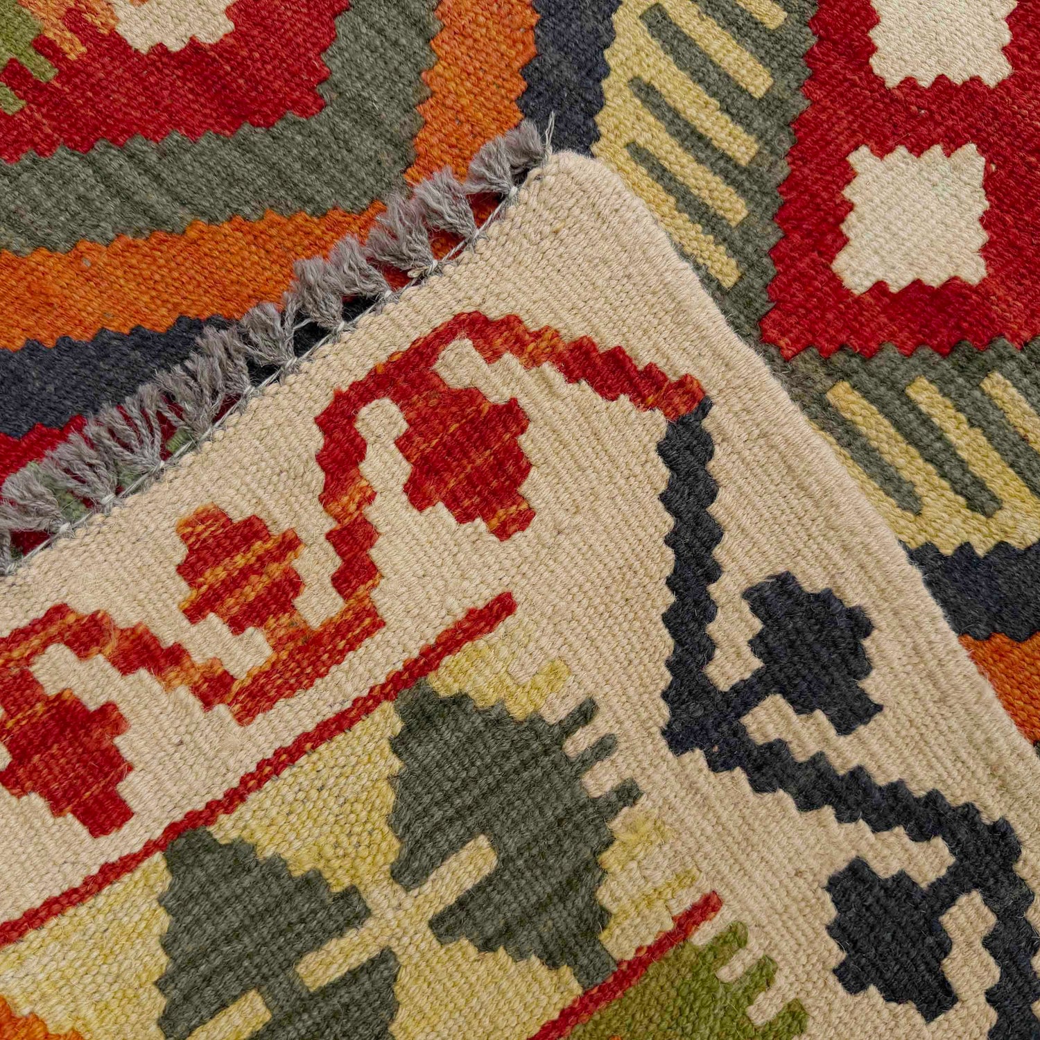 Handmade Multi Kilim Geometric 10' Runner