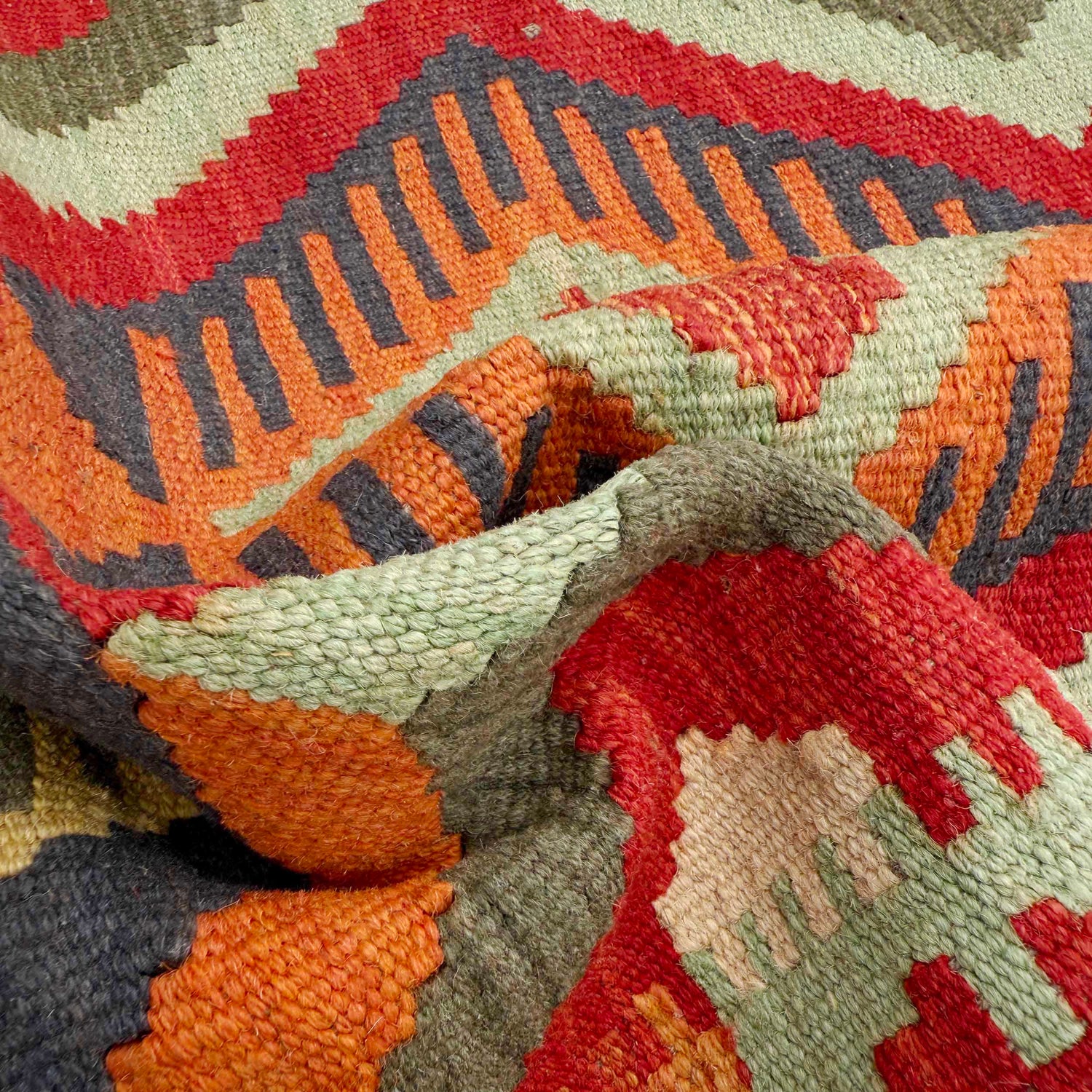 Handmade Multi Kilim Geometric 10' Runner
