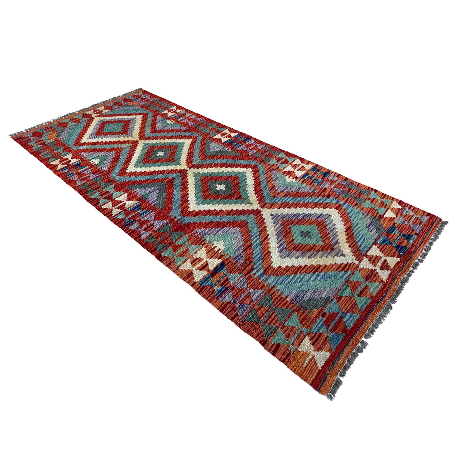 Handmade Multi Kilim Geometric 6' Runner