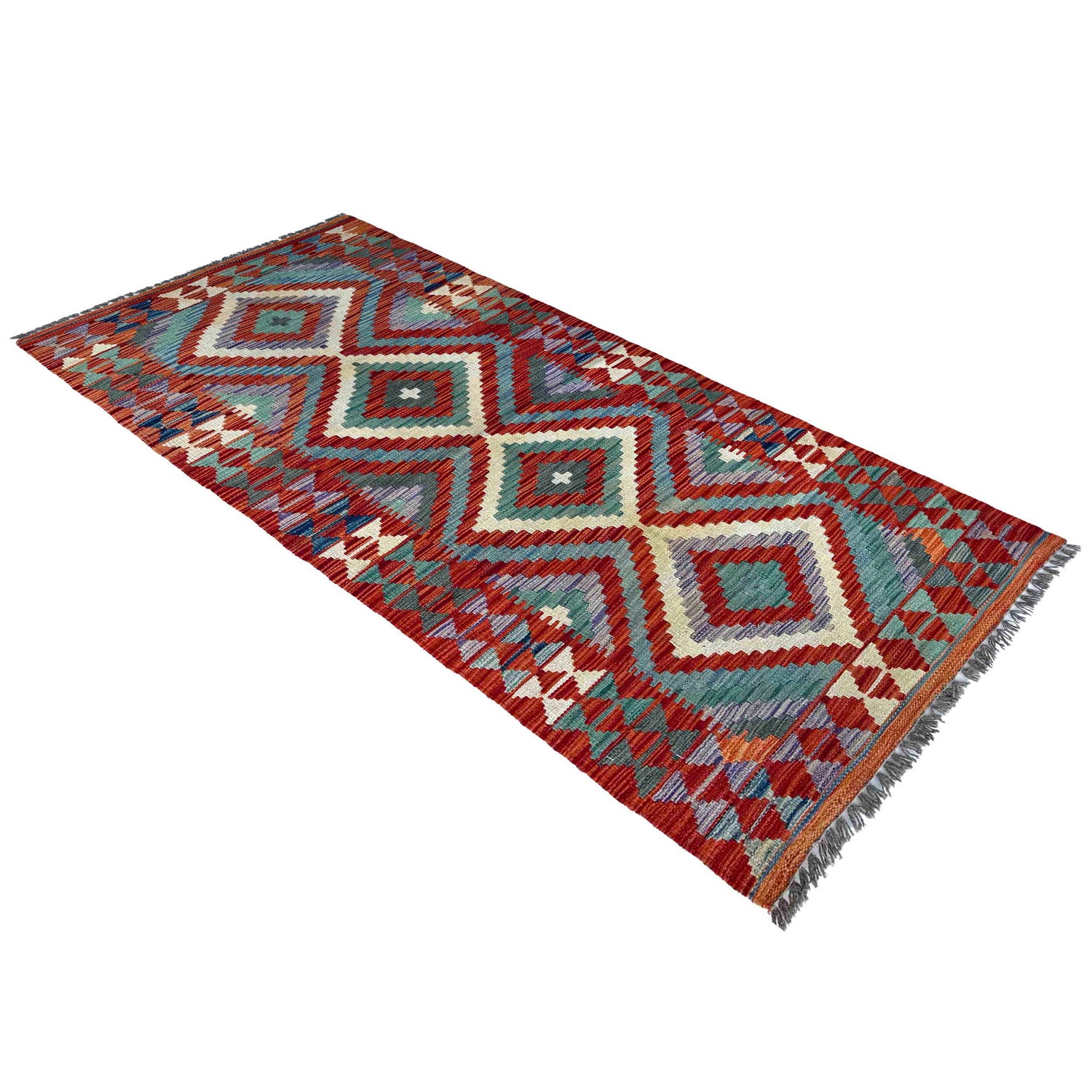 Handmade Multi Kilim Geometric 6' Runner