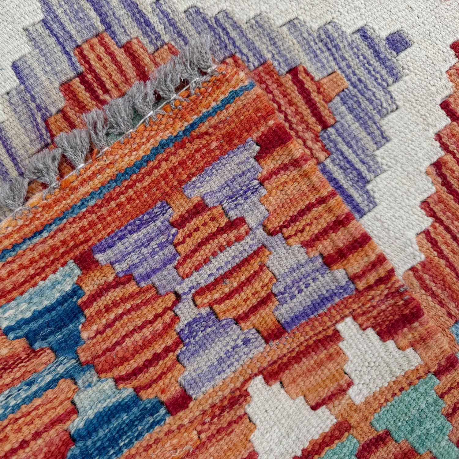Handmade Multi Kilim Geometric 6' Runner