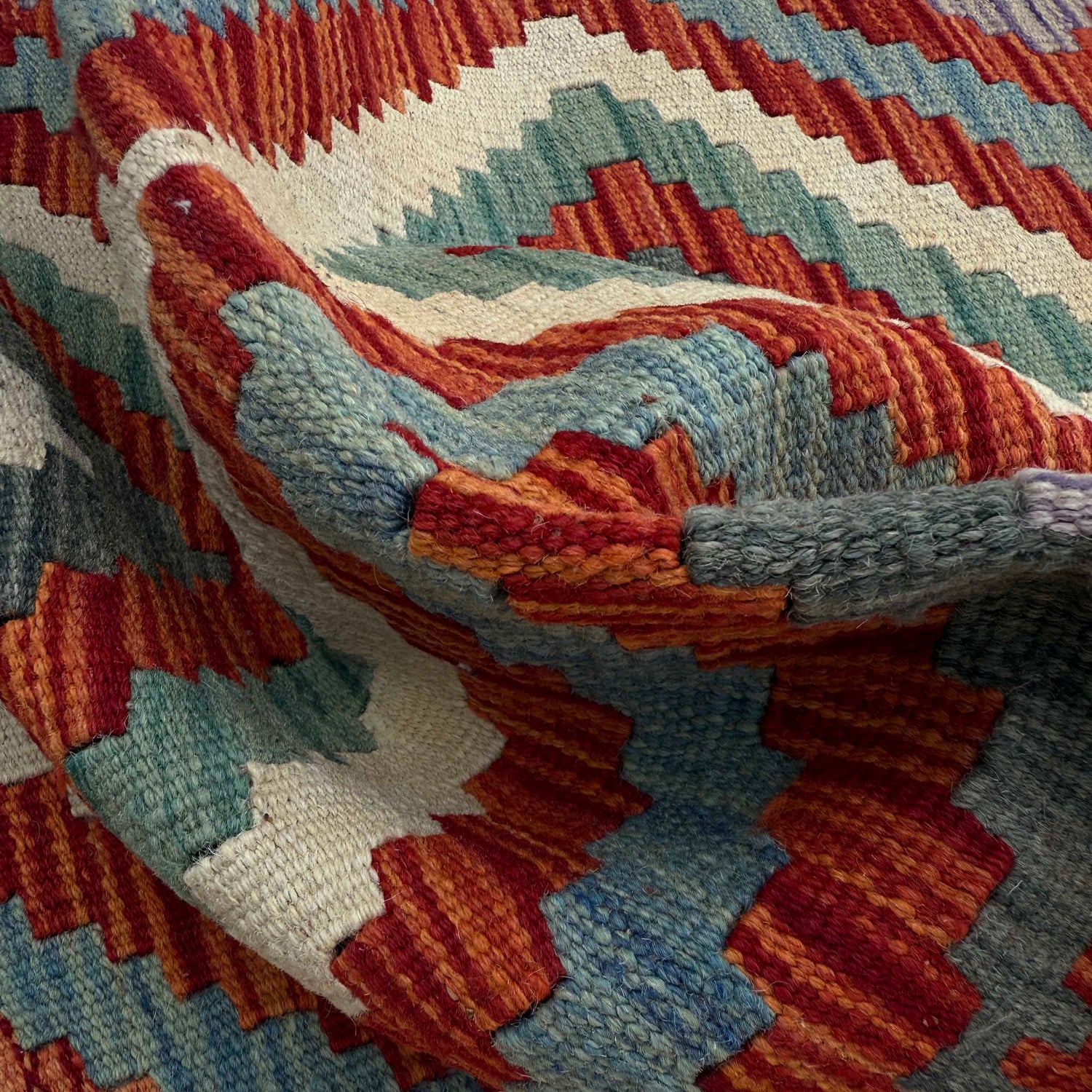 Handmade Multi Kilim Geometric 6' Runner