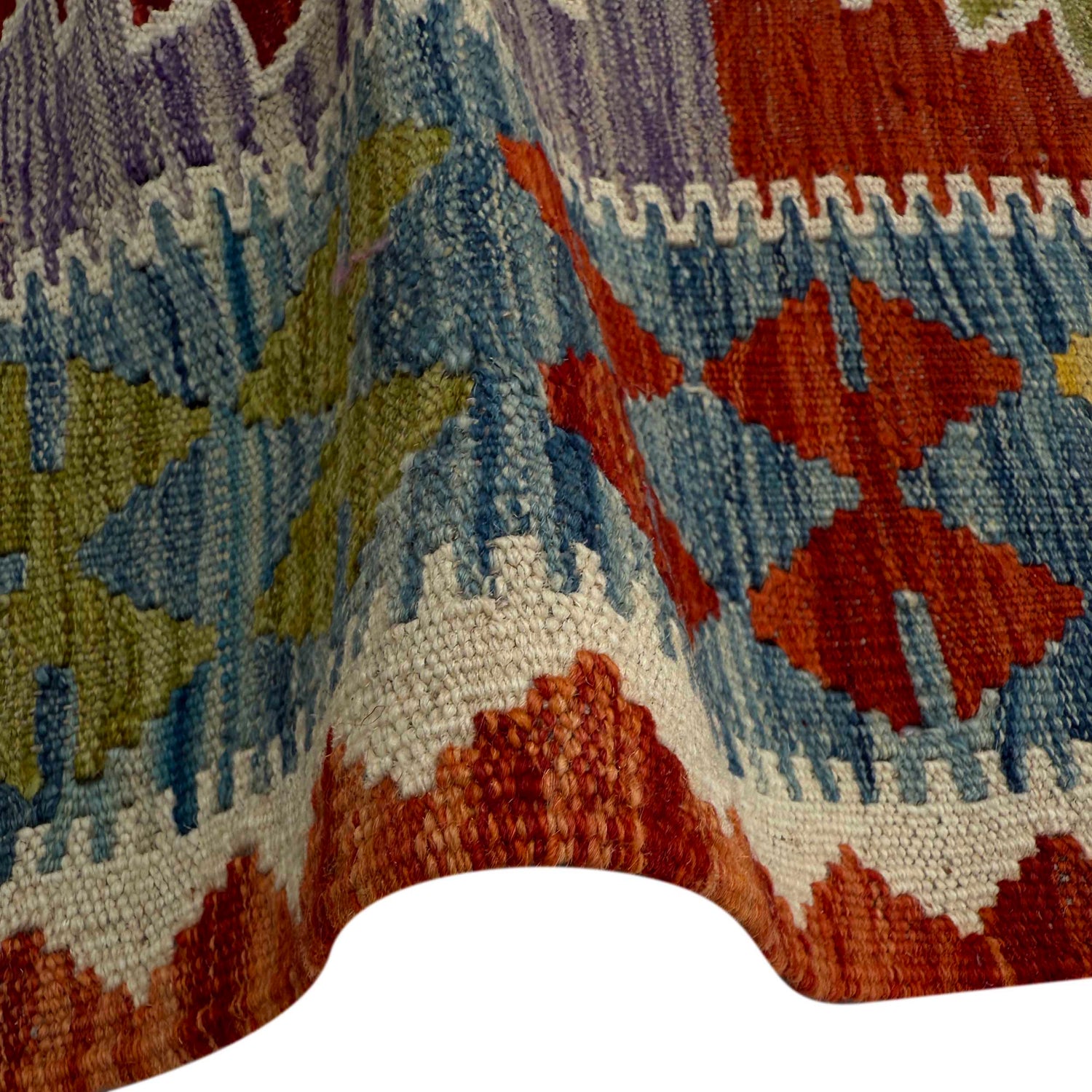 Handmade Multi Kilim Geometric 10' Runner