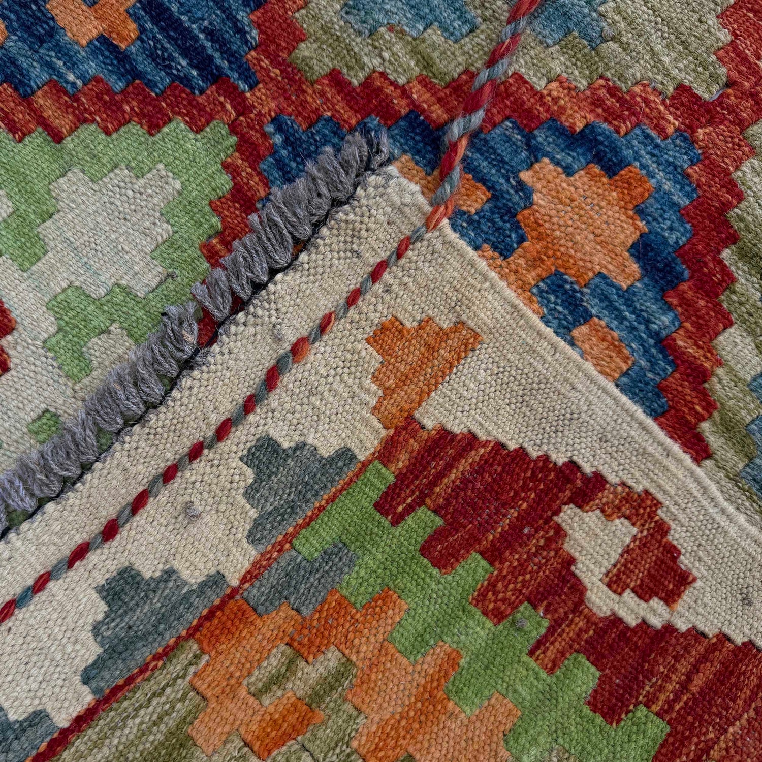 Handmade Multi Kilim Geometric 10' Runner