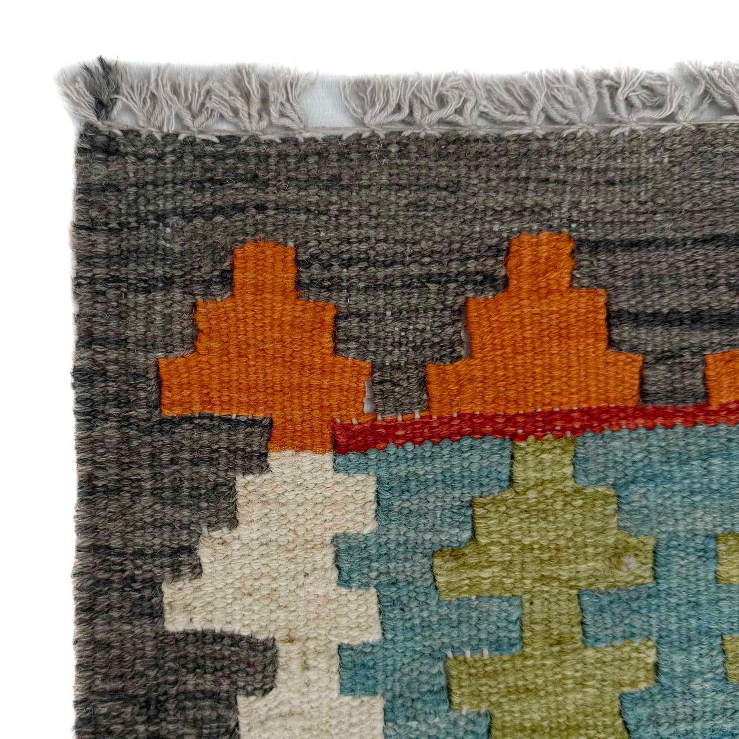 Handmade Multi Kilim Geometric 10' Runner