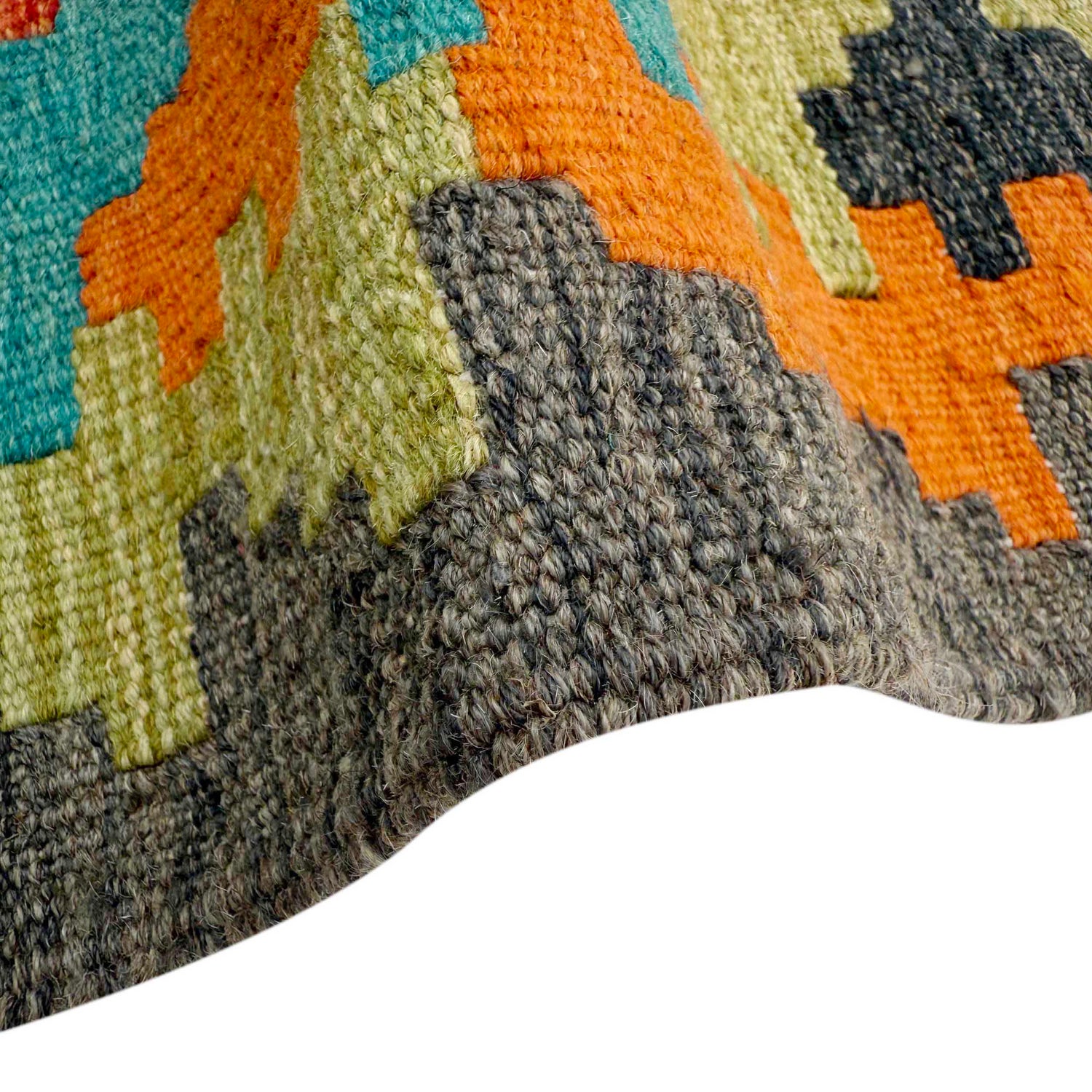 Handmade Multi Kilim Geometric 10' Runner