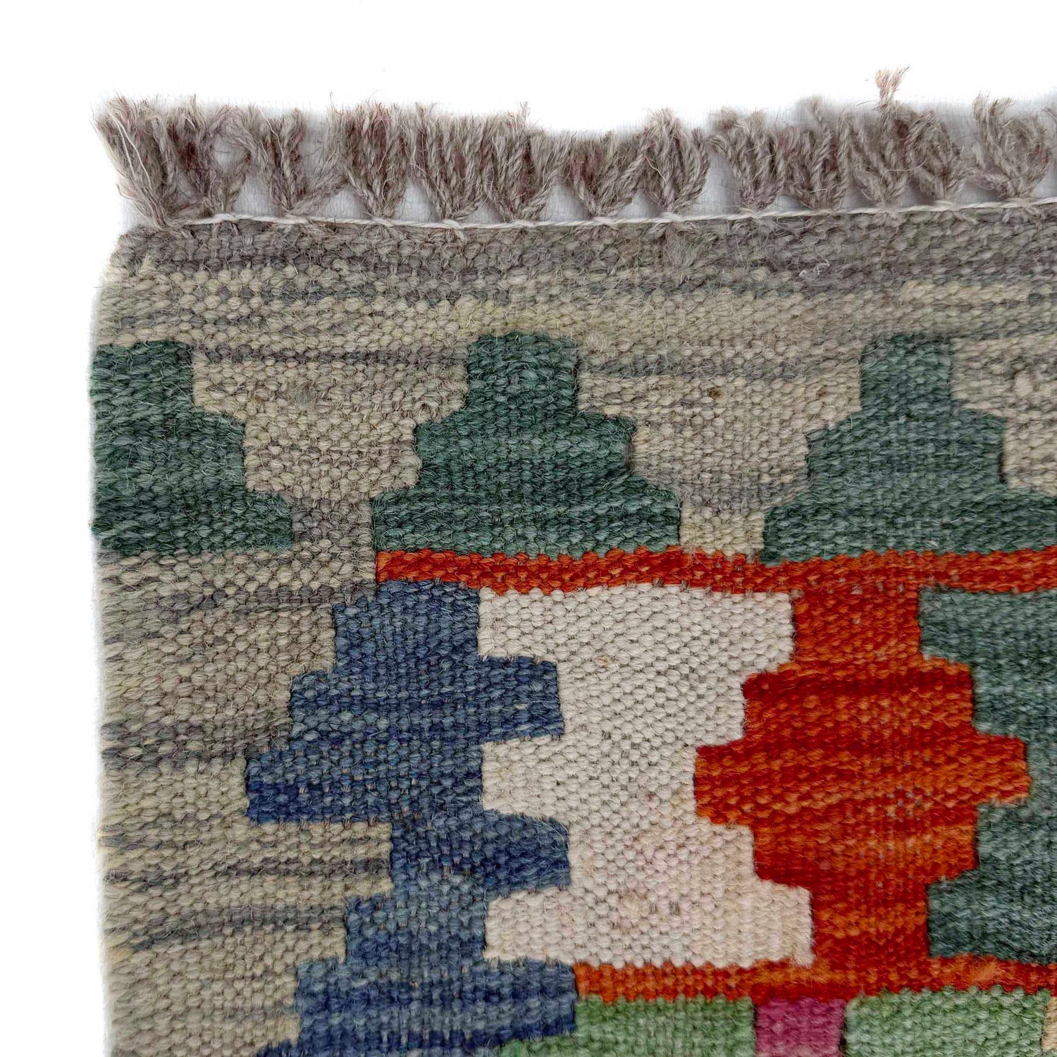 Handmade Multi Kilim Geometric 10' Runner