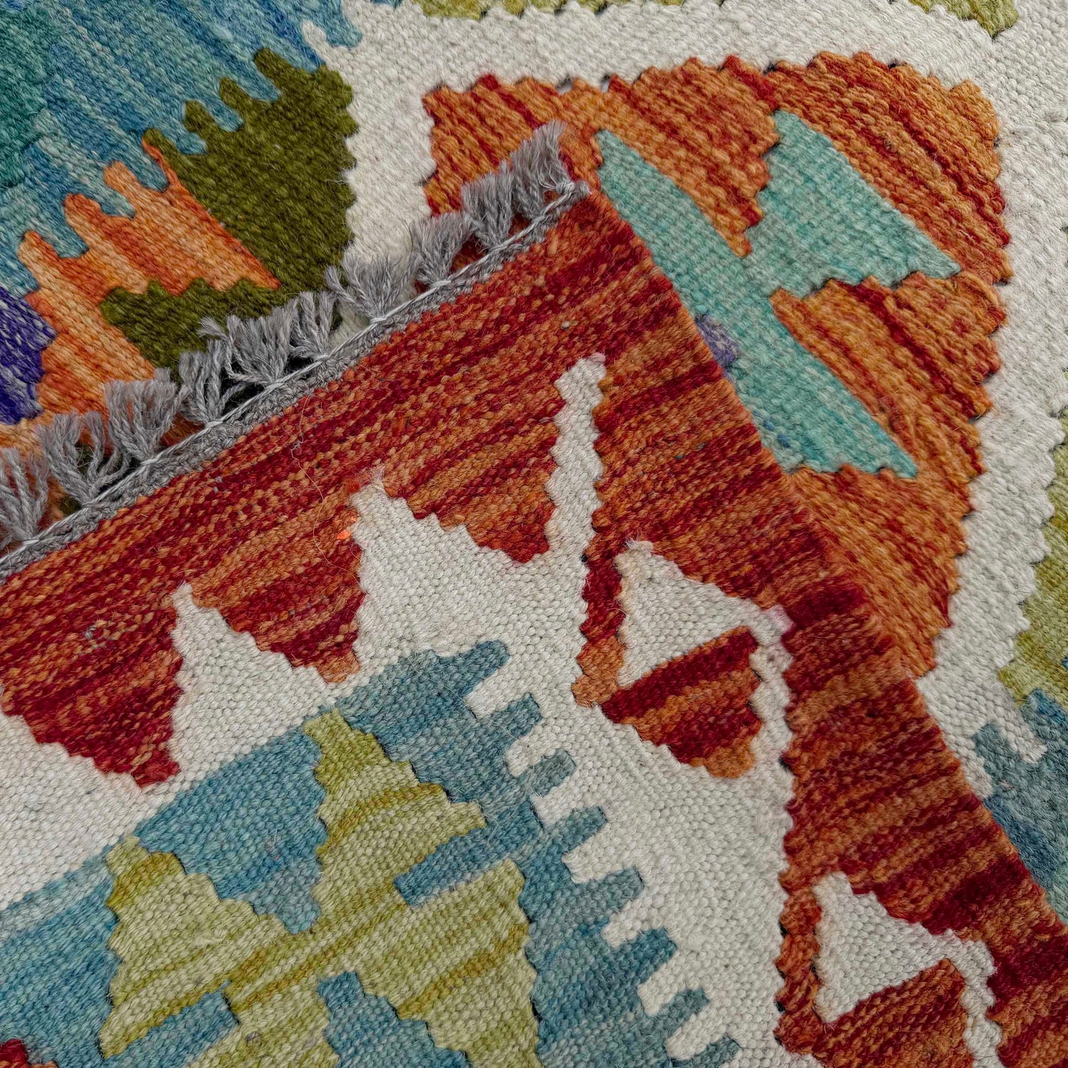 Handmade Multi Kilim Geometric 10' Runner