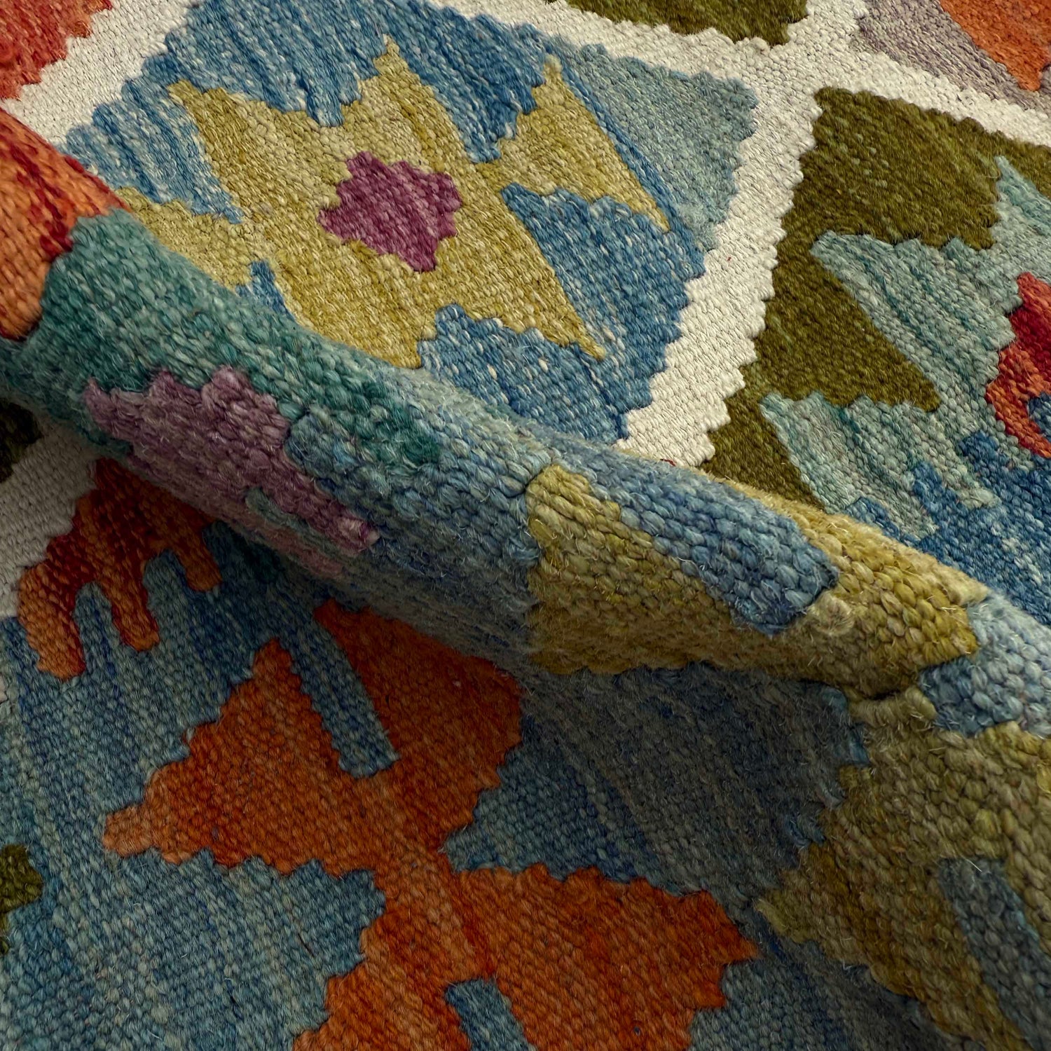 Handmade Multi Kilim Geometric 10' Runner