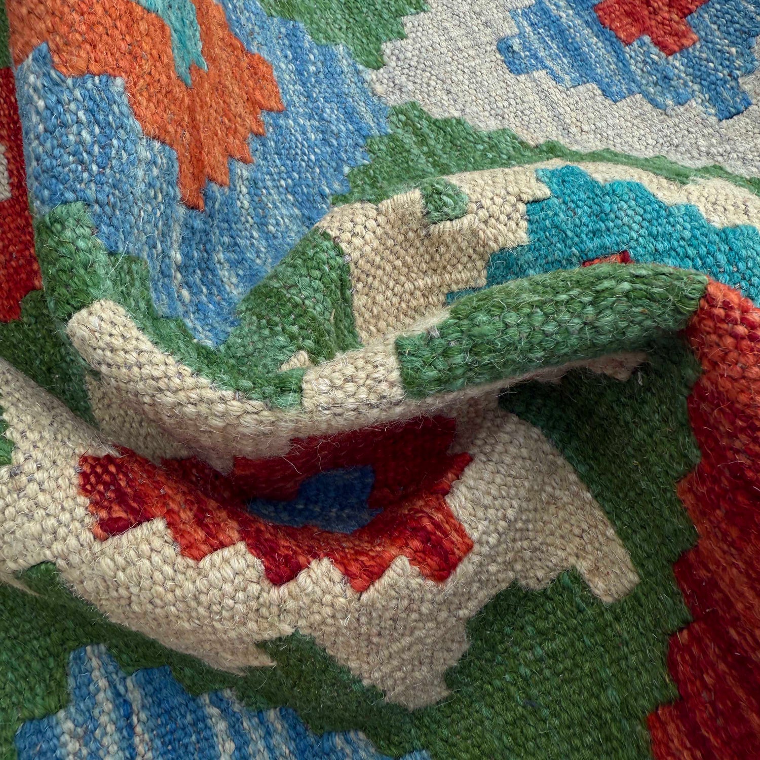 Handmade Multi Kilim Geometric 10' Runner