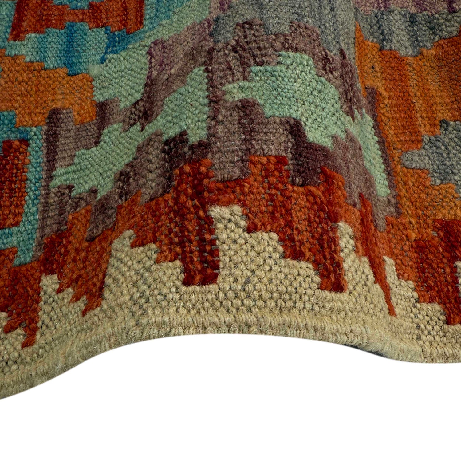 Handmade Multi Kilim Geometric 10' Runner