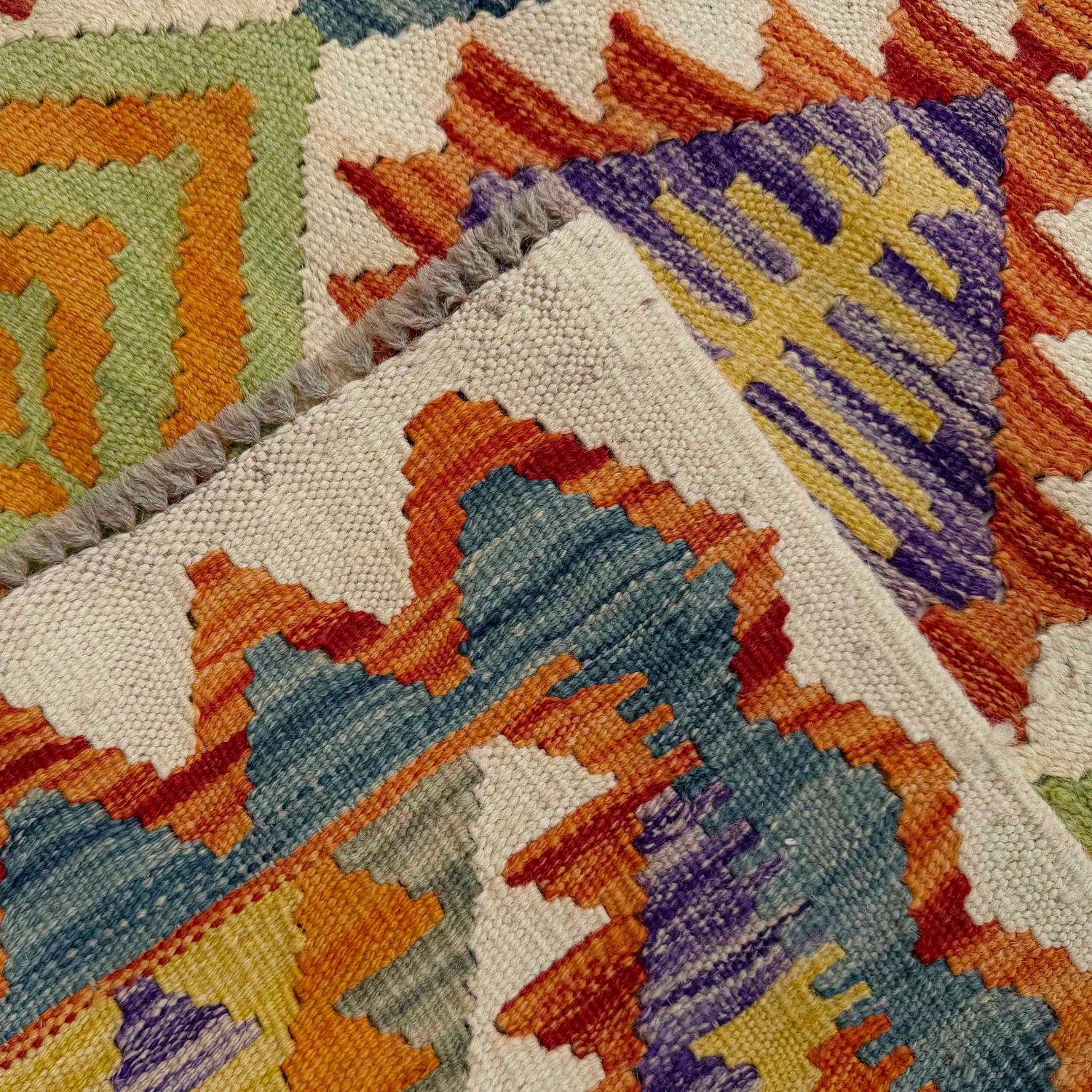Handmade Multi Kilim Geometric 10' Runner