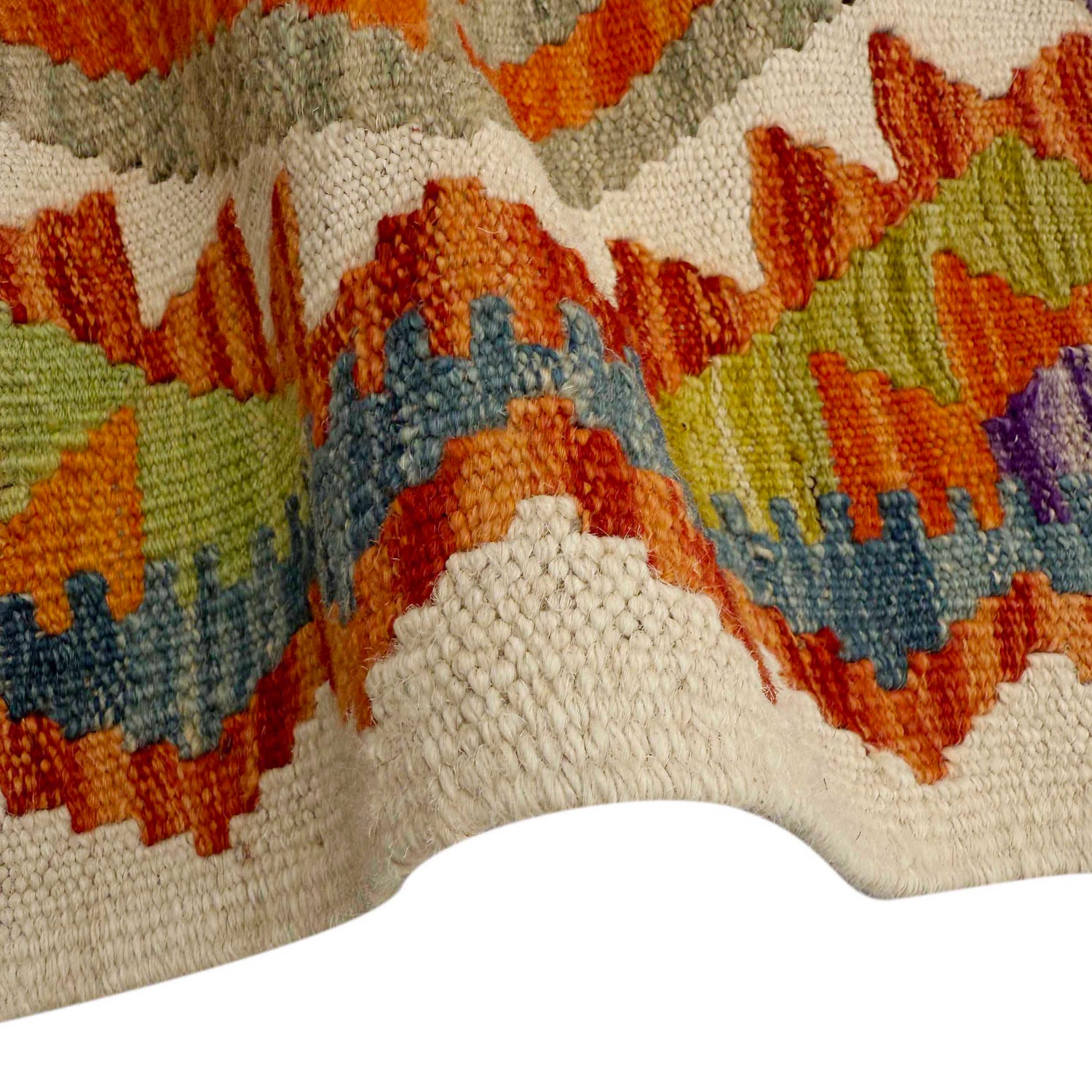 Handmade Multi Kilim Geometric 10' Runner