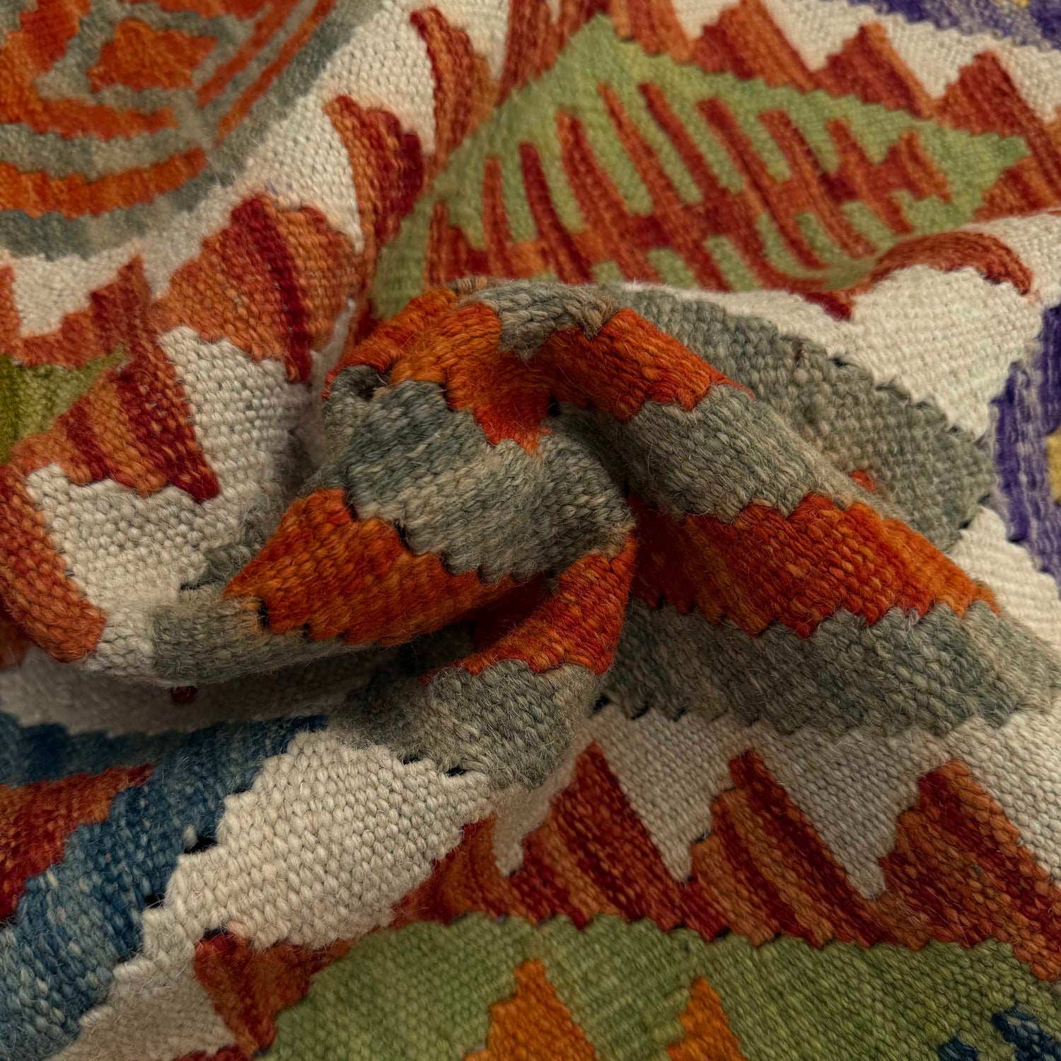 Handmade Multi Kilim Geometric 10' Runner