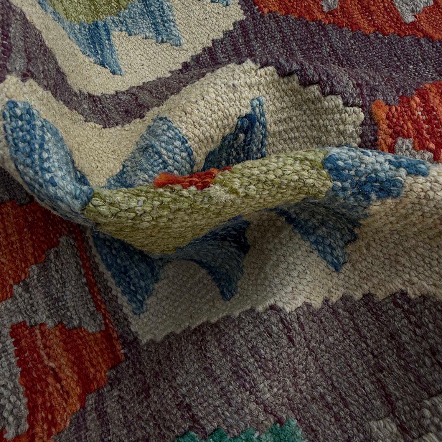 Handmade Multi Kilim Geometric 10' Runner