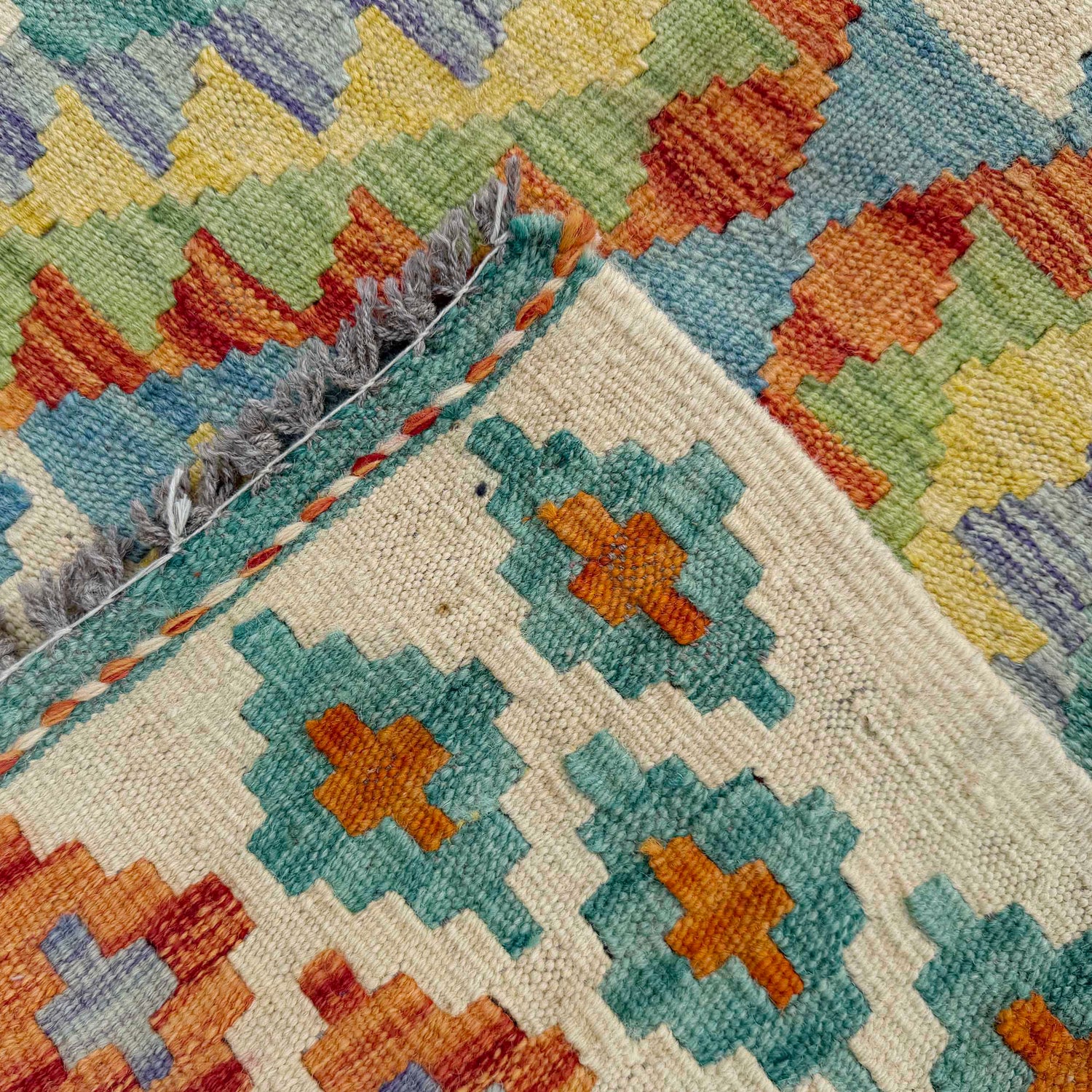 Handmade Multi Kilim Geometric 10' Runner